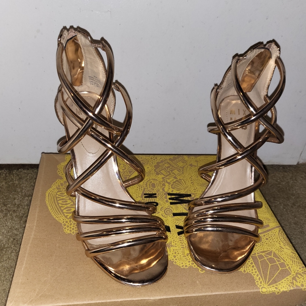 Mix No. 6 Rose Gold Strappy Heels